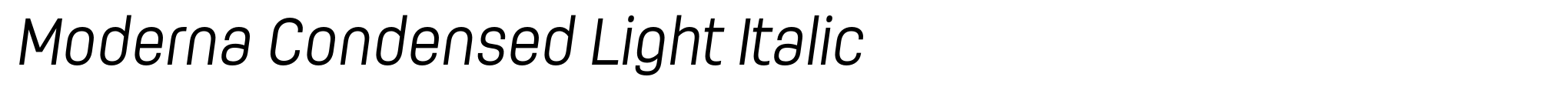 Moderna Condensed Light Italic image